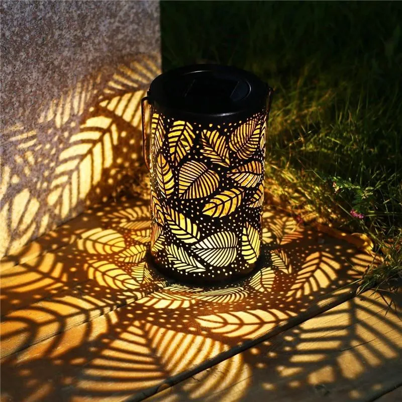 FoliaGlow | Solarlaterne mit Blattmuster-Lichtspiel