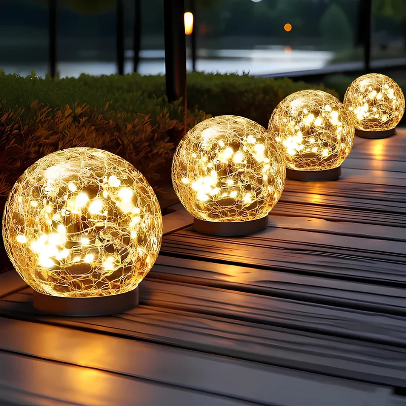 SolisGlow | Solar-Gartenkugel aus Glas mit Dämmerungssensor