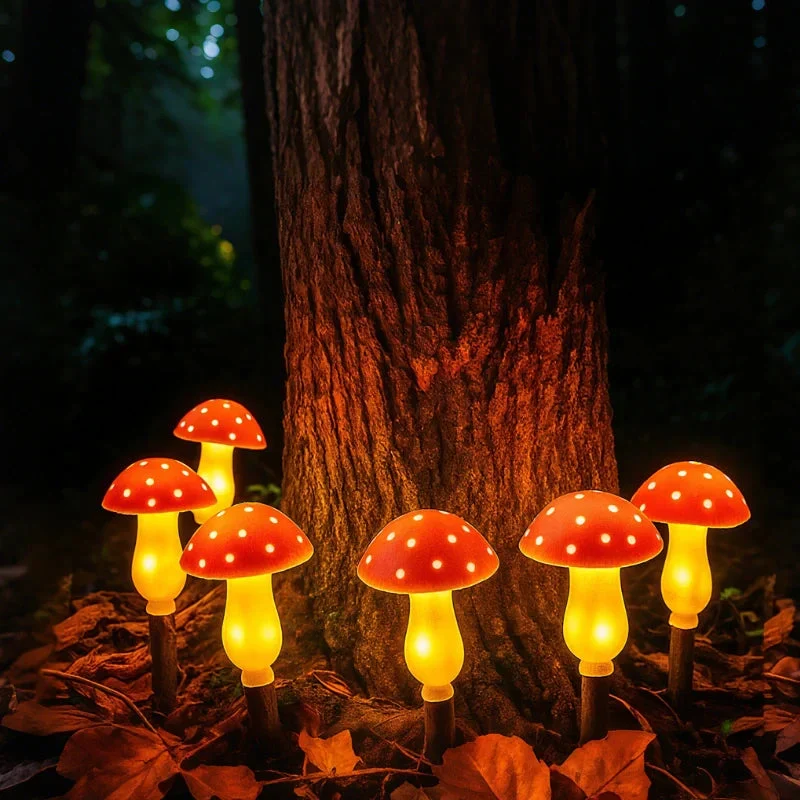 FeenLux | Solar-Lichterkette mit Leuchtpilzen, IP65