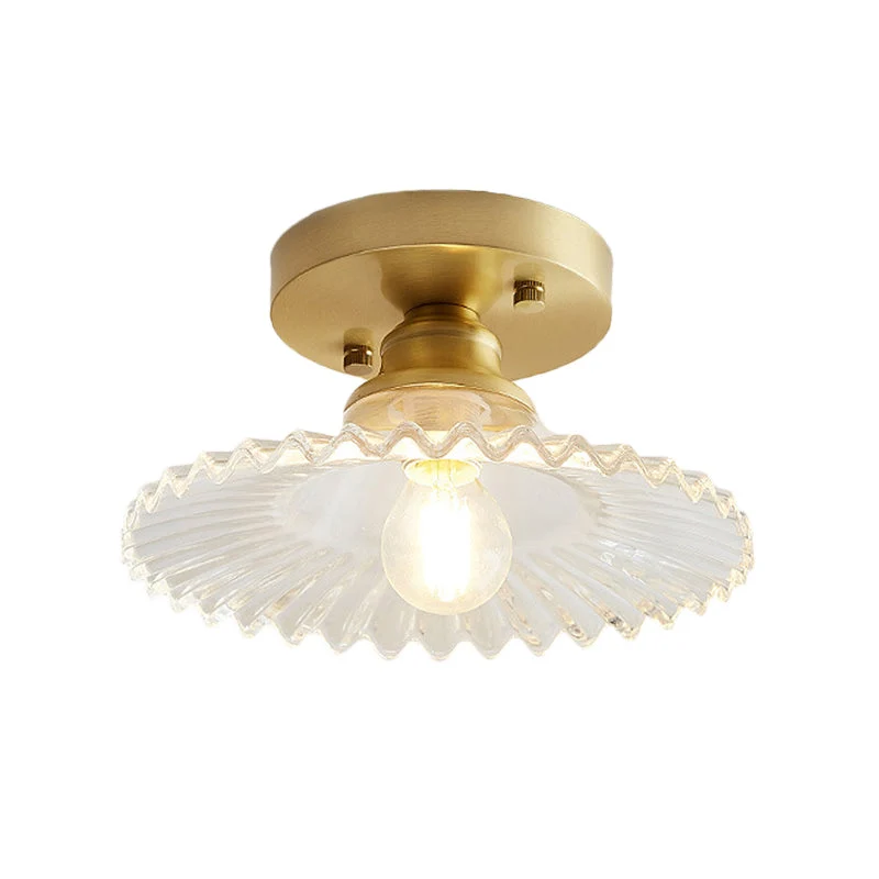 GlassGlow | Halbbündige Deckenleuchte mit grünem Glasschirm
