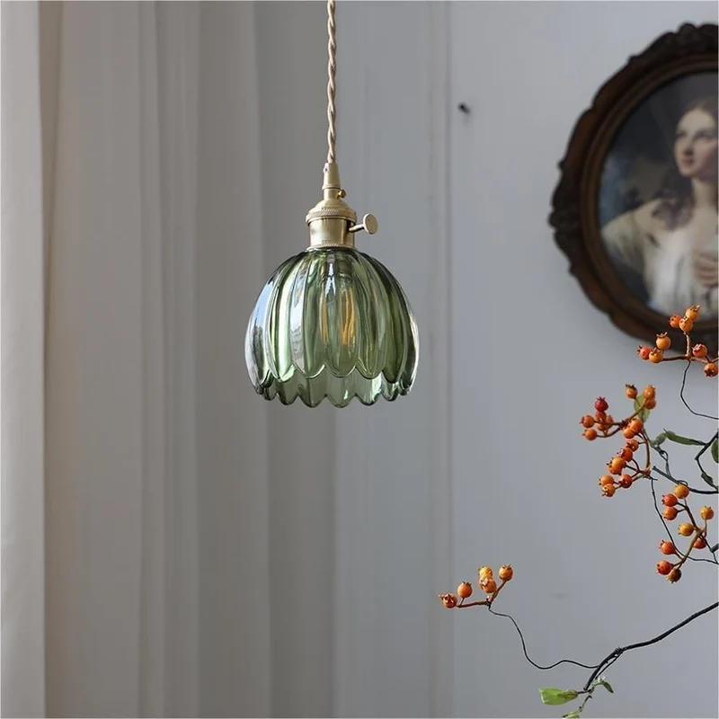 Florvina | Retro-Pendelleuchte mit Glasblumen-Design