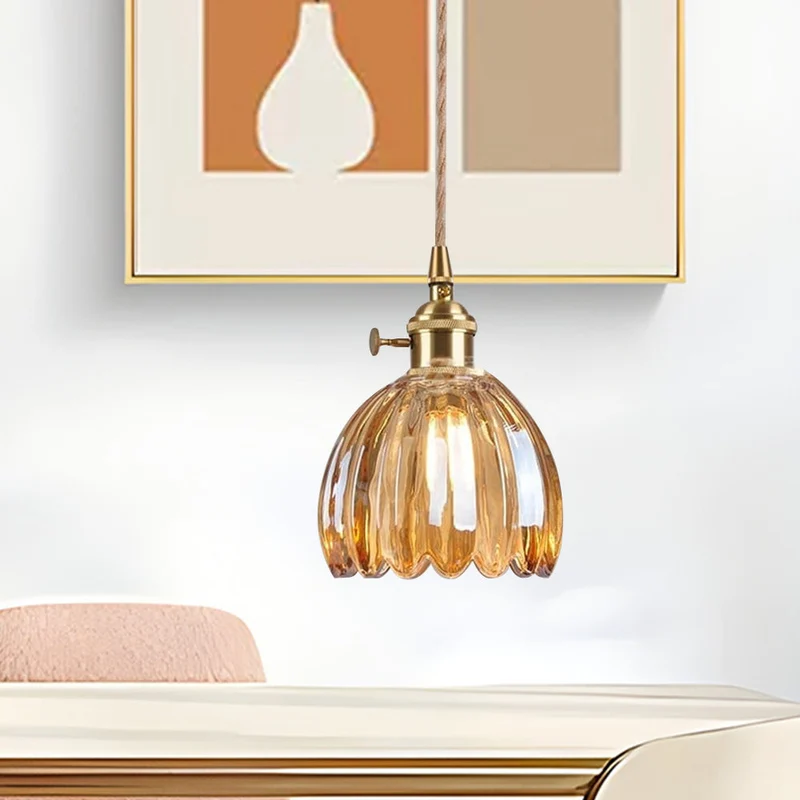 Florvina | Retro-Pendelleuchte mit Glasblumen-Design