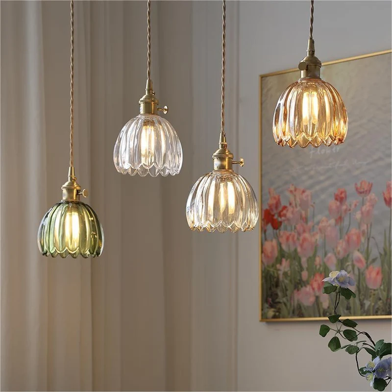 Florvina | Retro-Pendelleuchte mit Glasblumen-Design