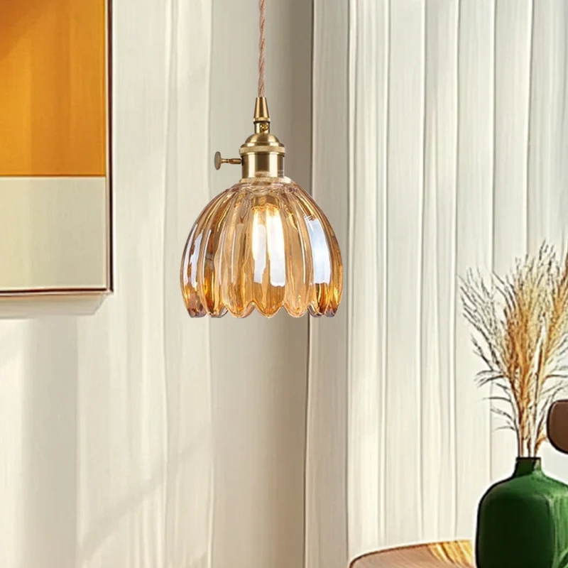 Florvina | Retro-Pendelleuchte mit Glasblumen-Design