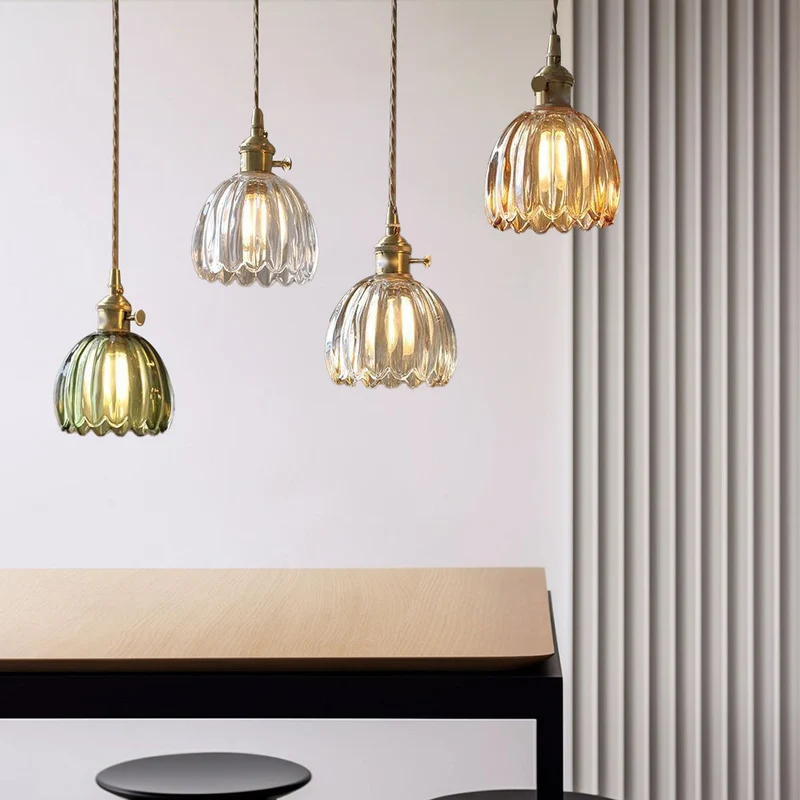 Florvina | Retro-Pendelleuchte mit Glasblumen-Design