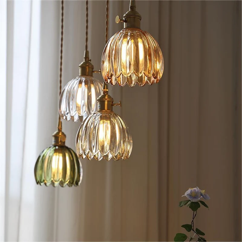 Florvina | Retro-Pendelleuchte mit Glasblumen-Design