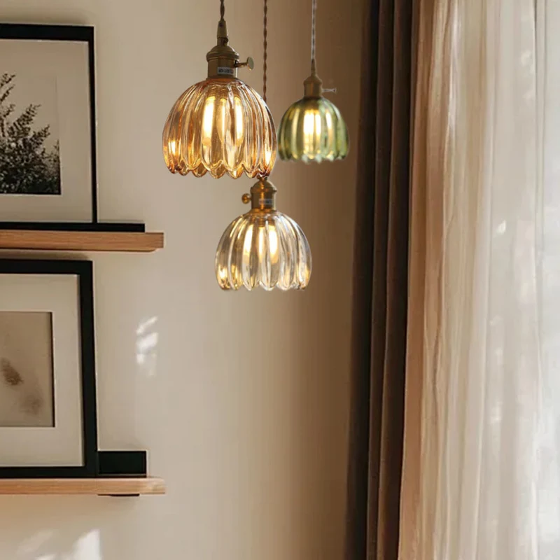 Florvina | Retro-Pendelleuchte mit Glasblumen-Design