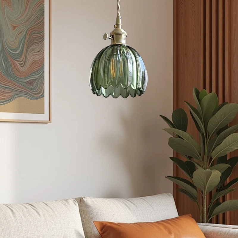 Florvina | Retro-Pendelleuchte mit Glasblumen-Design