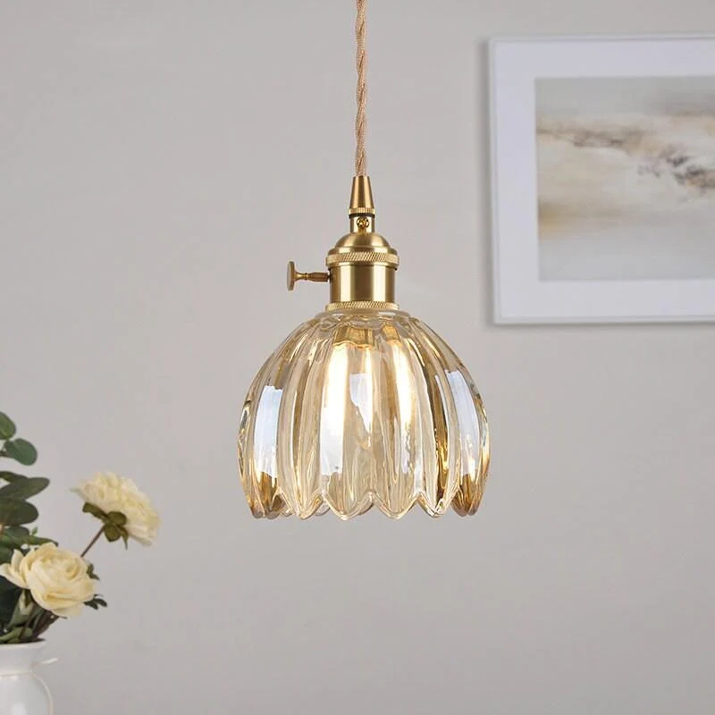 Florvina | Retro-Pendelleuchte mit Glasblumen-Design