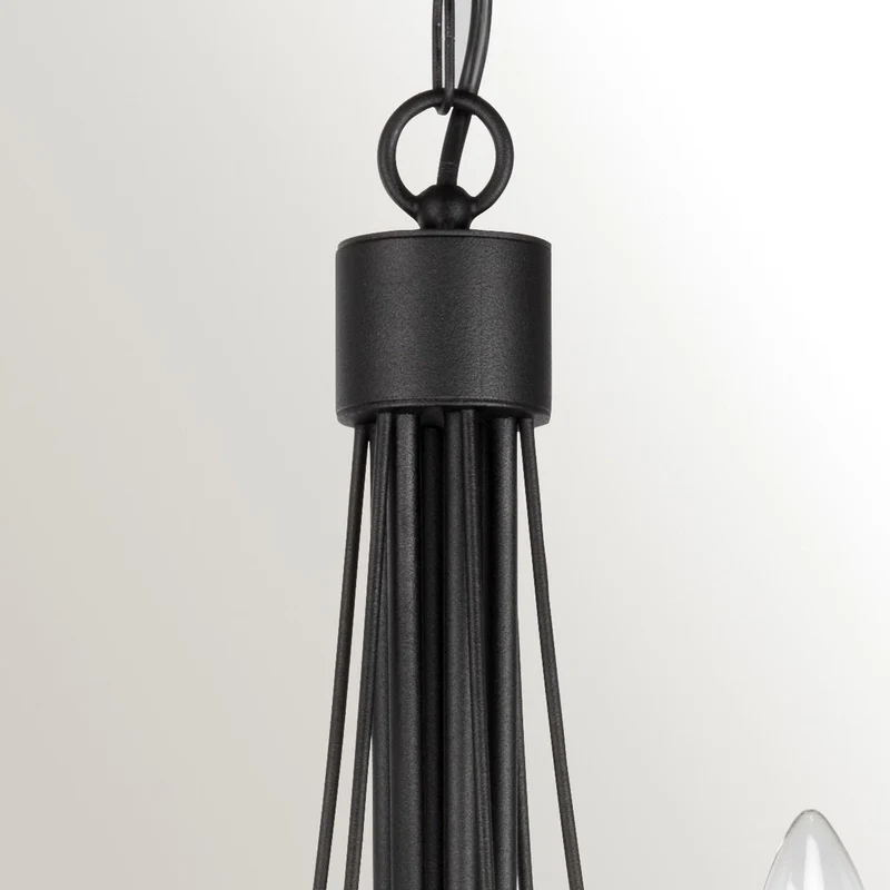 Kronleuchter Carisbrooke 6-flammig höhenverstellbar Schwarz 61cm