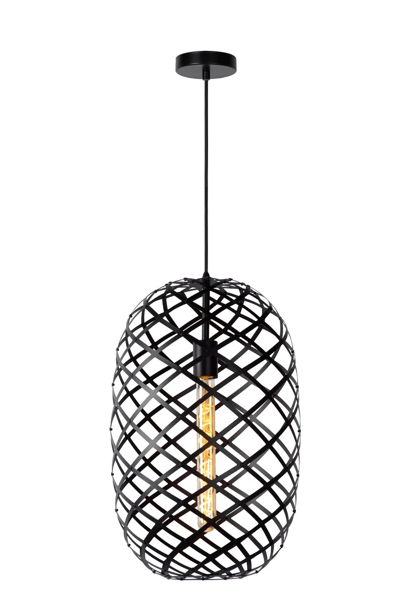 Pendelleuchte Wolfram oval höhenverstellbar mit elliptischen Metallringen Ø 32cm