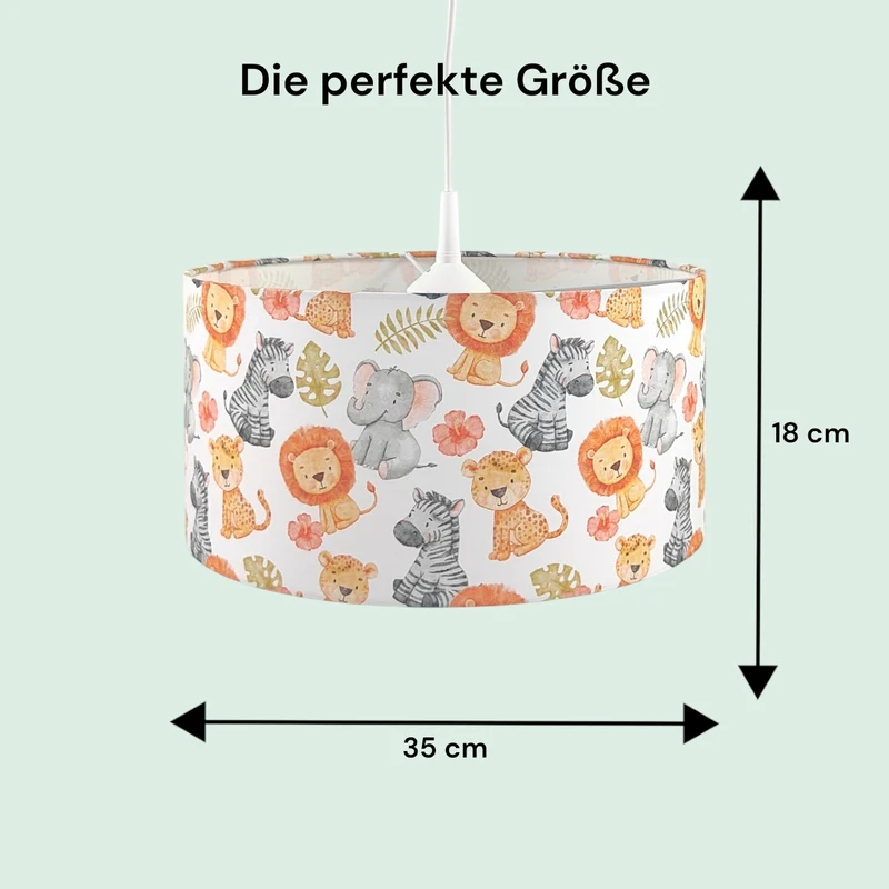Stoff-Pendelleuchte Little Safari