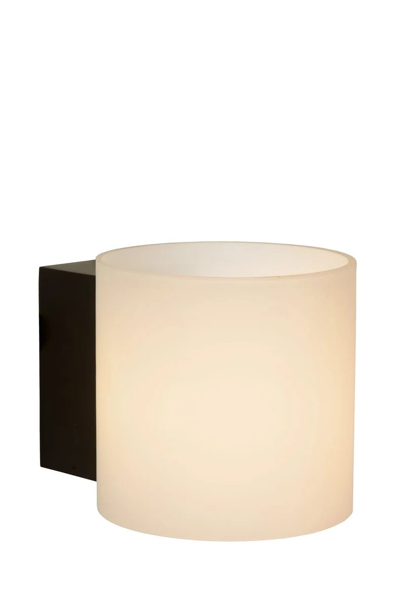 Wandleuchte Jelte Badezimmerleuchte IP44 Opalglas Schwarz