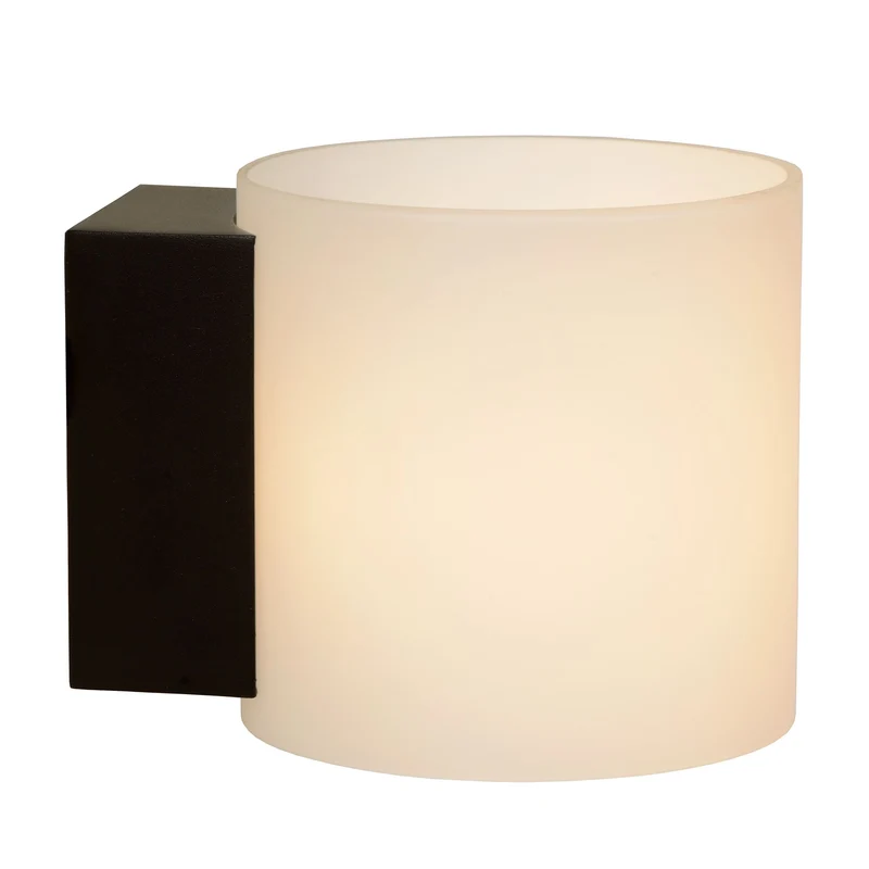 Wandleuchte Jelte Badezimmerleuchte IP44 Opalglas Schwarz