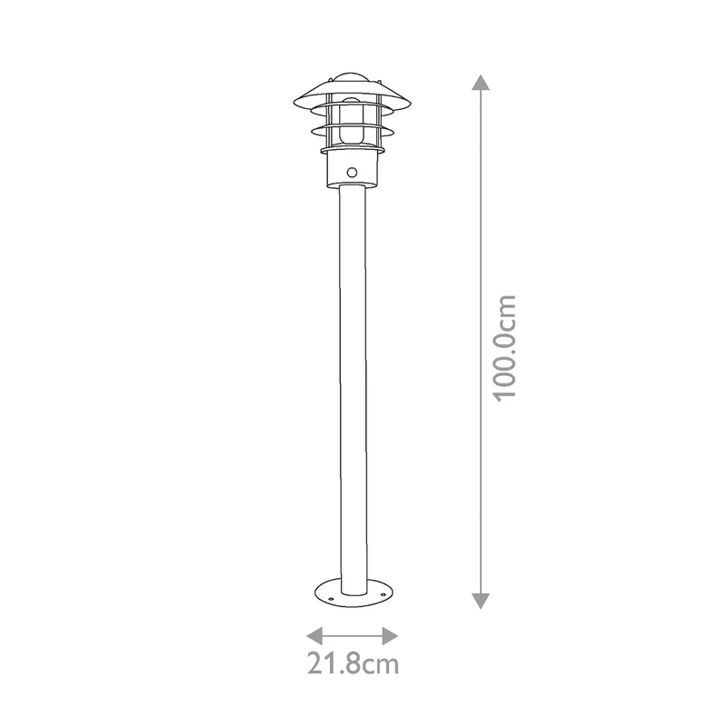 Pollerleuchte Helsingor 1-flammig PIR IP44 Schwarz 100cm