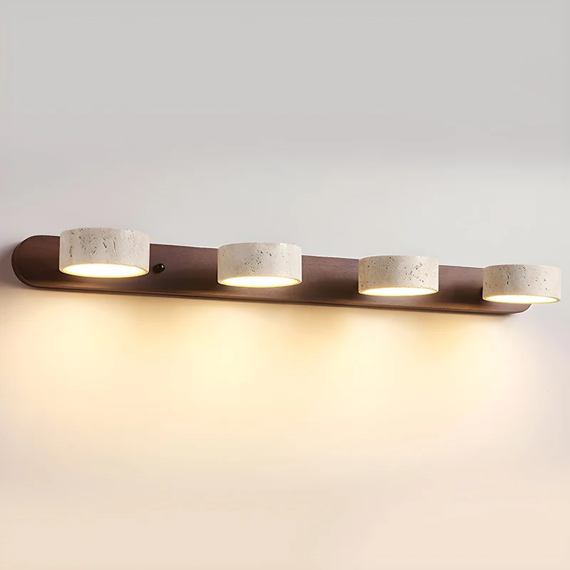 Duolith | Doppelarm Wandleuchte in Travertin-Optik