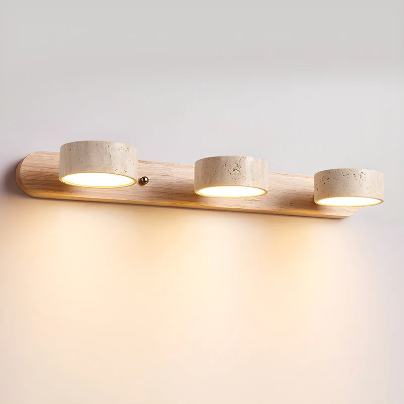 Duolith | Doppelarm Wandleuchte in Travertin-Optik