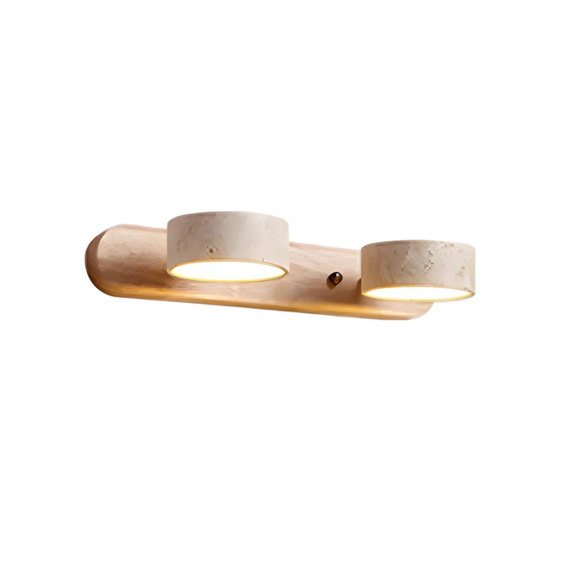 Duolith | Doppelarm Wandleuchte in Travertin-Optik