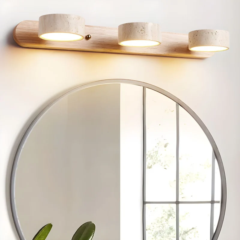 Duolith | Doppelarm Wandleuchte in Travertin-Optik