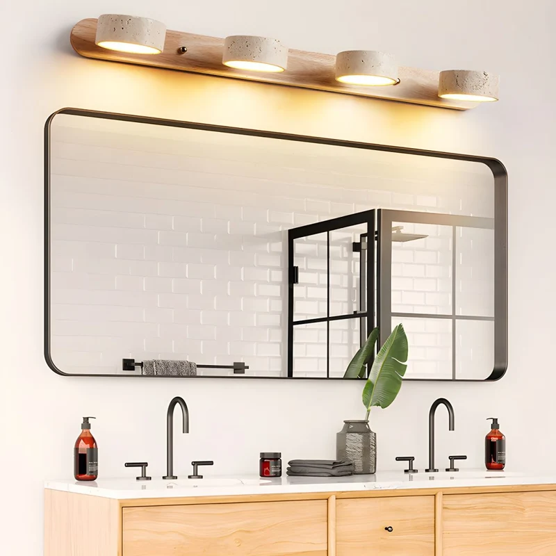 Duolith | Doppelarm Wandleuchte in Travertin-Optik
