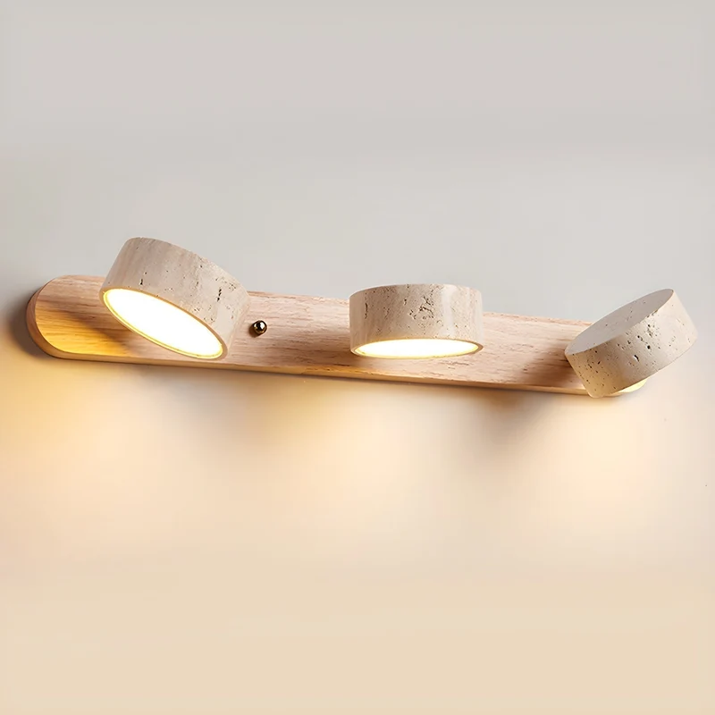 Duolith | Doppelarm Wandleuchte in Travertin-Optik