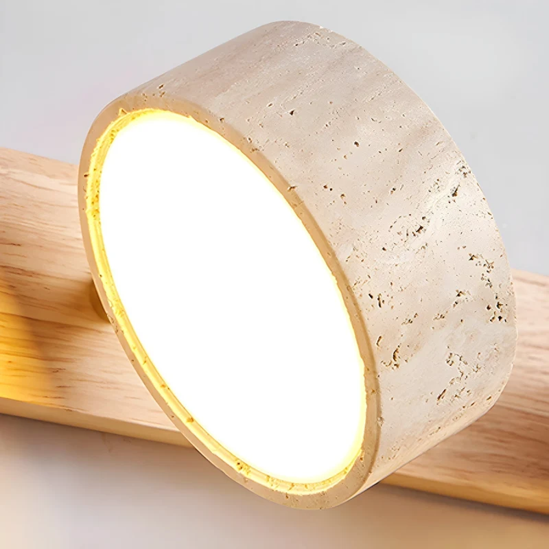 Duolith | Doppelarm Wandleuchte in Travertin-Optik