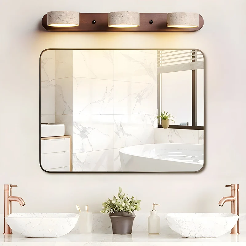 Duolith | Doppelarm Wandleuchte in Travertin-Optik