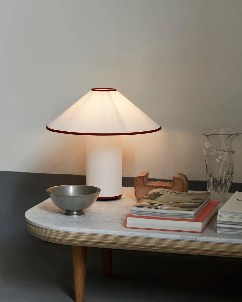 Amara Tischlampe | Eleganter Stoffschirm in Beige