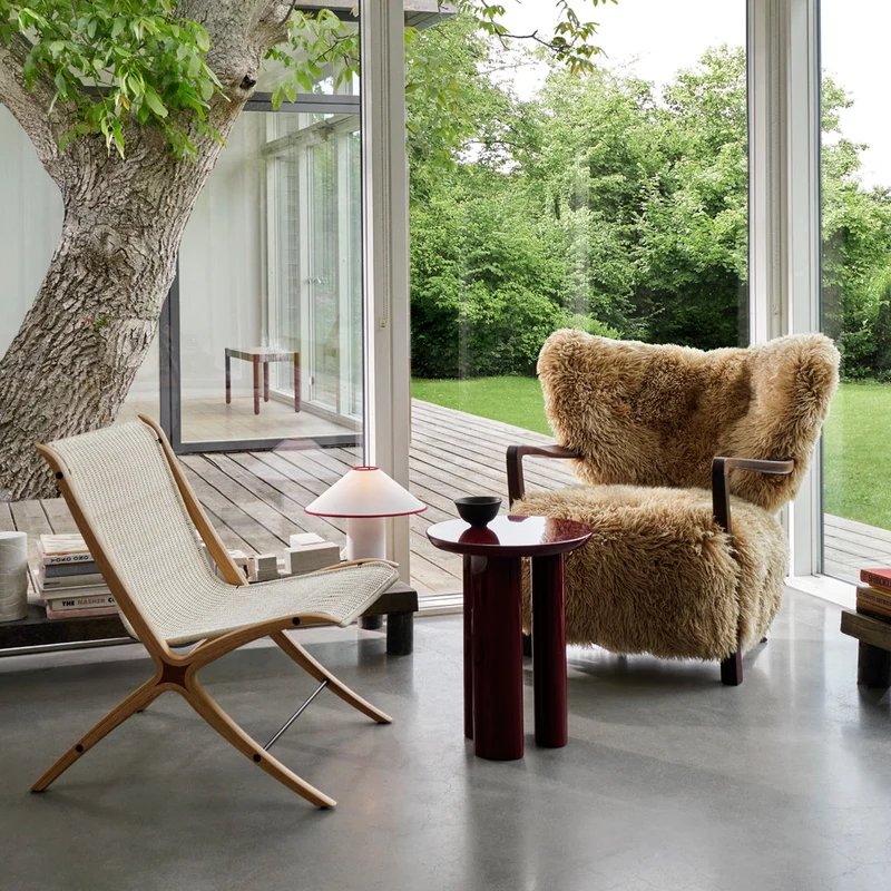 Amara Tischlampe | Eleganter Stoffschirm in Beige