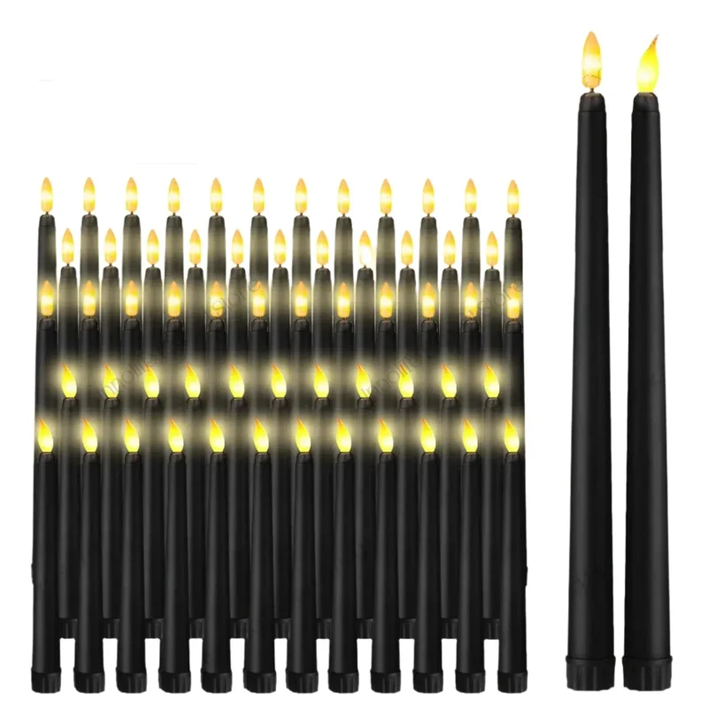 ShadowGlow | Schwarze LED-Spitzkerzen für mystische Deko