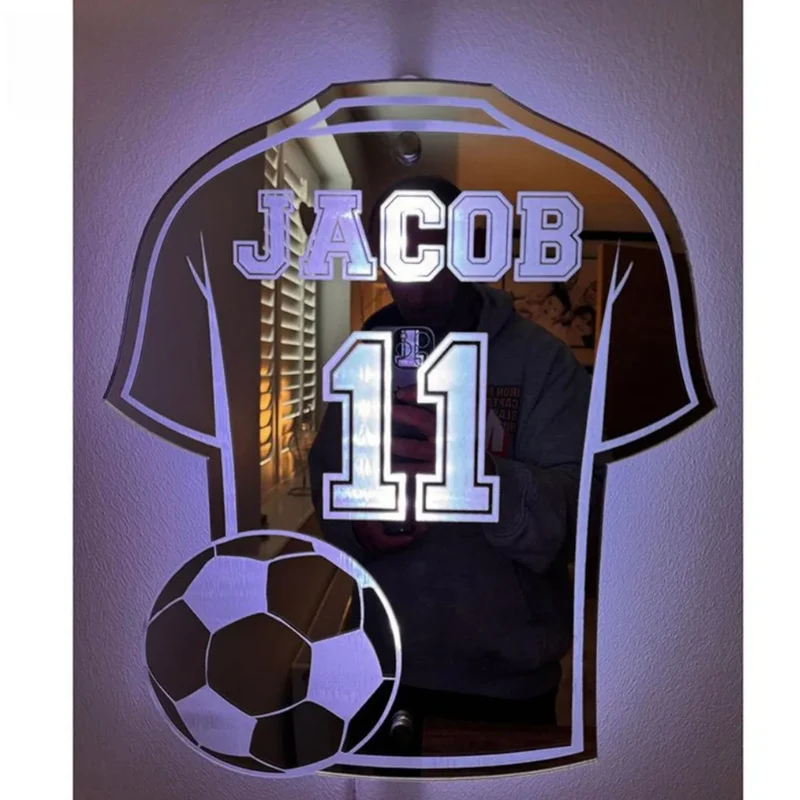 Personalisierte Trikot-Spiegelleuchte mit Namen & Nummer