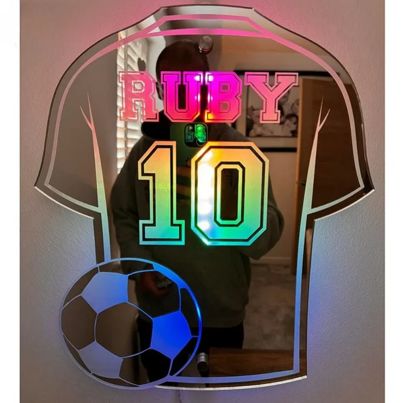 Personalisierte Trikot-Spiegelleuchte – Fußball, Basketball & mehr