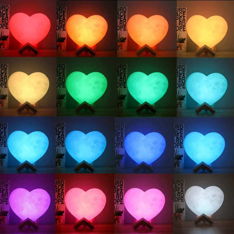 Personalisierte Mondlampe in Herzform – mit Foto & Text