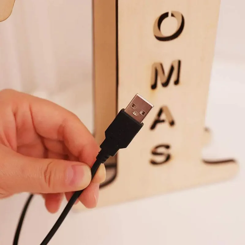 LED-Buchstaben-Nachtlicht aus Holz – personalisierbar A–Z