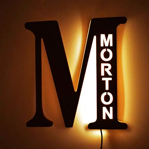 LED-Buchstaben-Nachtlicht aus Holz – personalisierbar A–Z