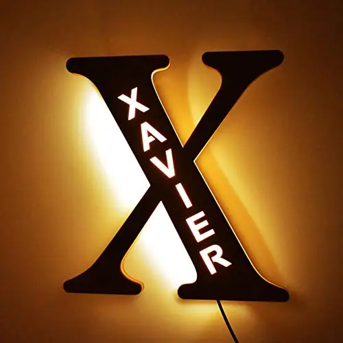 LED-Buchstaben-Nachtlicht aus Holz – personalisierbar A–Z
