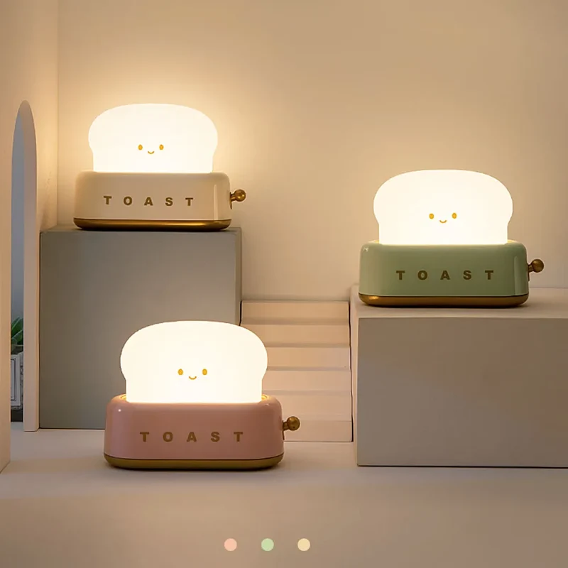 Brot-Nachtlicht im Kawaii-Look – LED-Schlummerlampe mit Timer