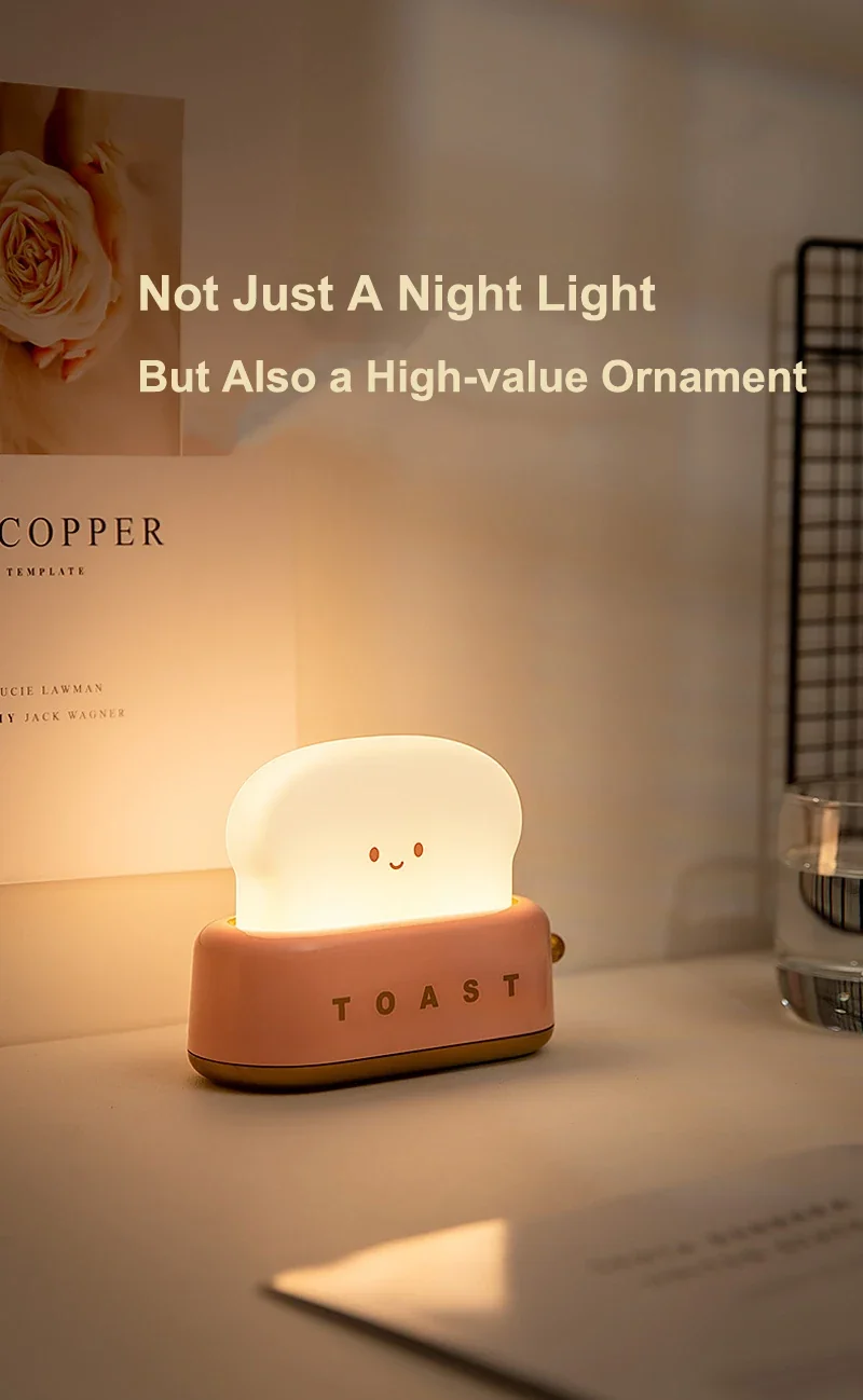 Brot-Nachtlicht im Kawaii-Look – LED-Schlummerlampe mit Timer