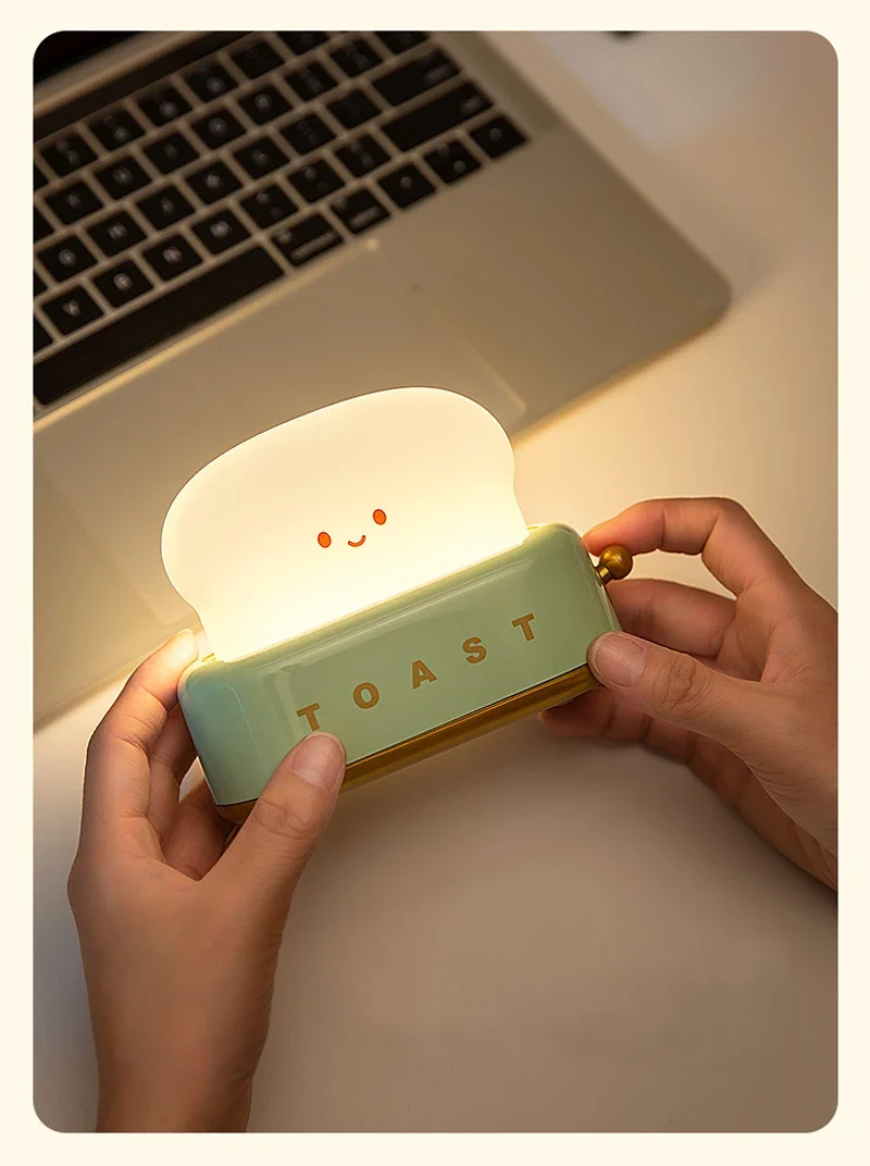 Brot-Nachtlicht im Kawaii-Look – LED-Schlummerlampe mit Timer