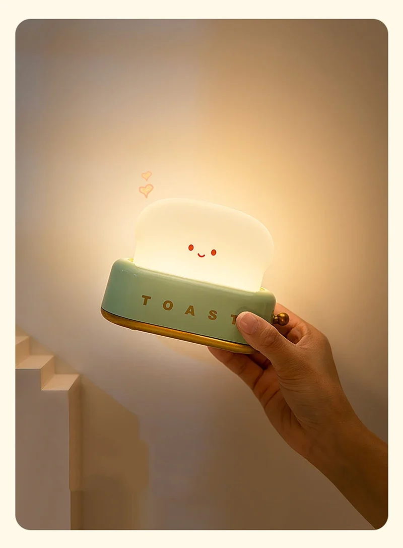 Brot-Nachtlicht im Kawaii-Look – LED-Schlummerlampe mit Timer