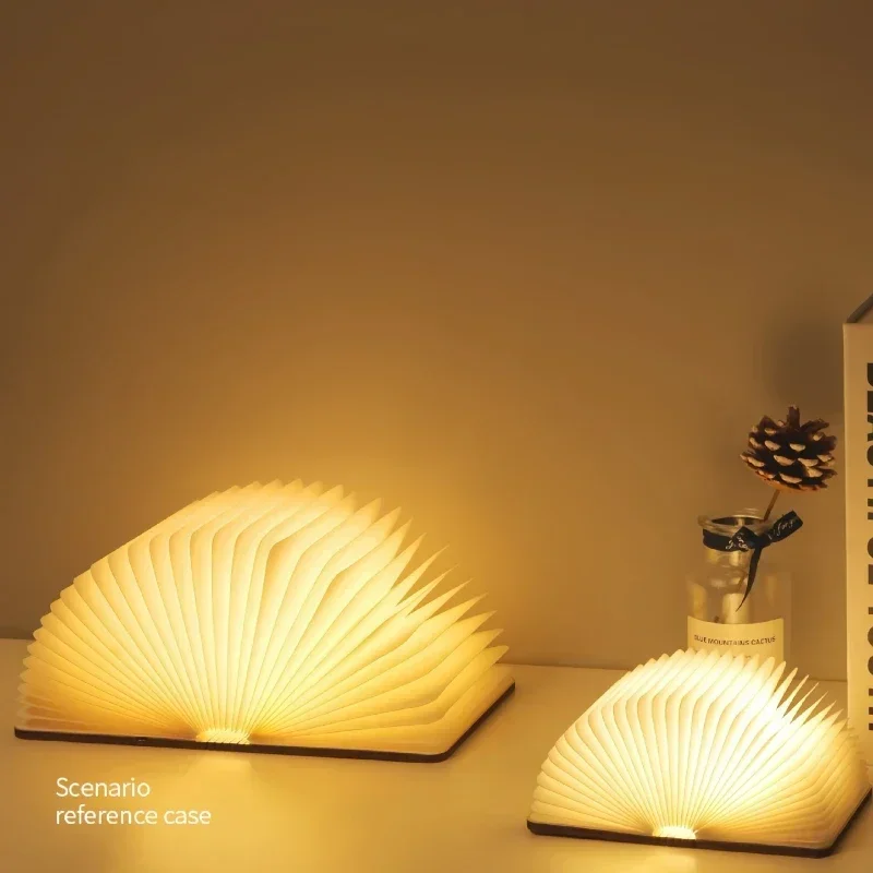 Faltbare LED-Buchlampe – 3 Lichtfarben, USB-Akku, magnetisch