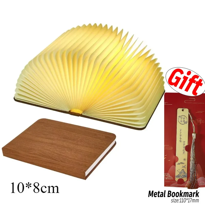Faltbare LED-Buchlampe – 3 Lichtfarben, USB-Akku, magnetisch