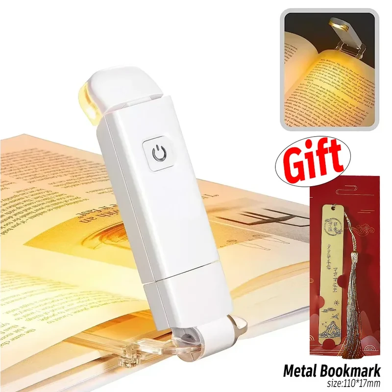 Faltbare LED-Buchlampe – 3 Lichtfarben, USB-Akku, magnetisch