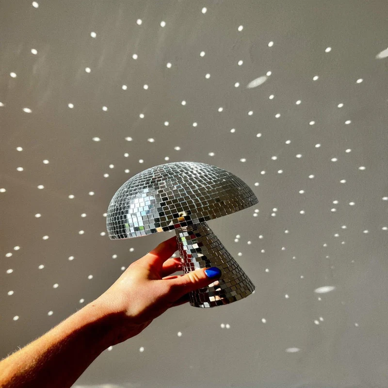 LumiShroom | Retro Pilzlampe mit Glitzereffekt
