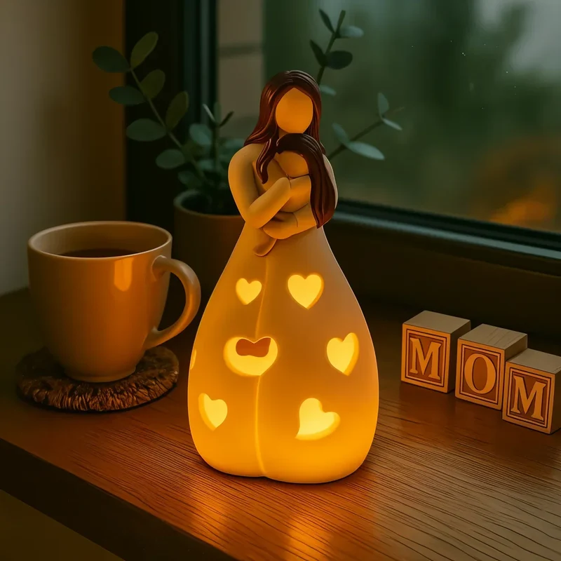 MamaHerz Glow | LED-Tischlampe mit Herzmotiv