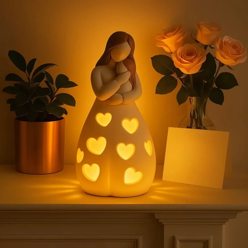 MamaHerz Glow | LED-Tischlampe mit Herzmotiv