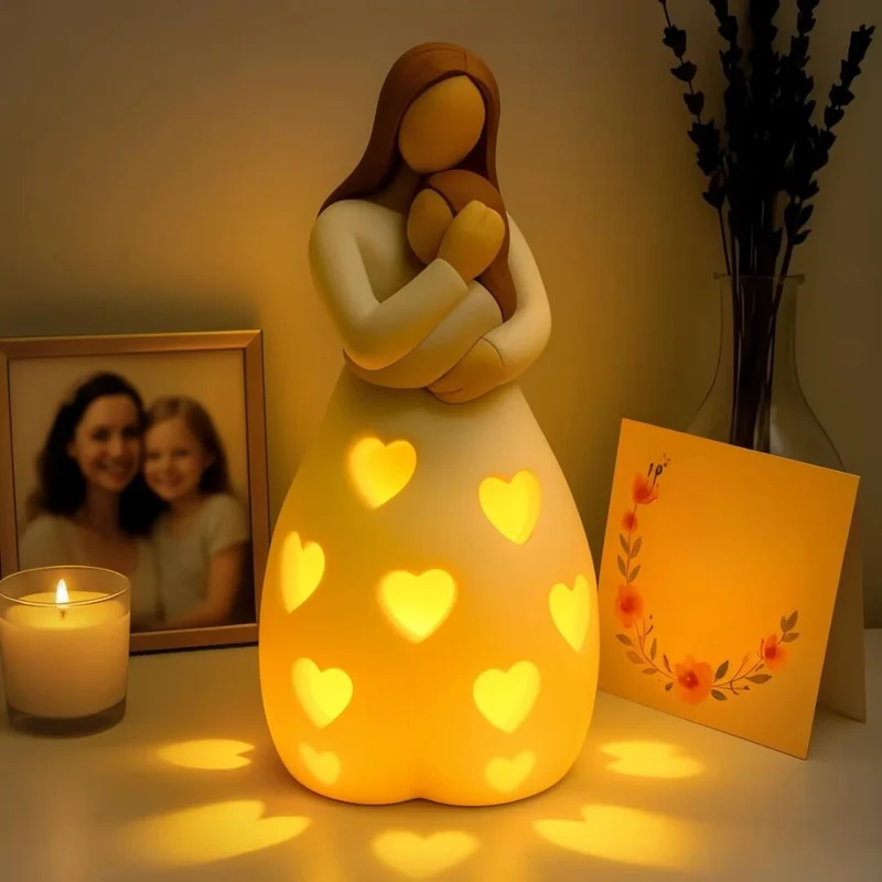 MamaHerz Glow | LED-Tischlampe mit Herzmotiv