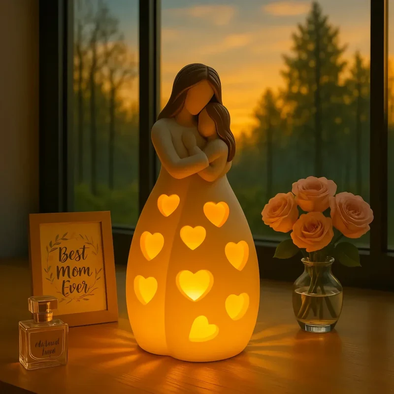 MamaHerz Glow | LED-Tischlampe mit Herzmotiv