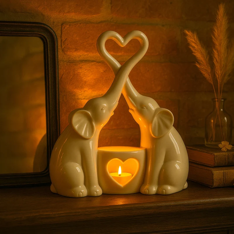 Elefantio | LED-Tischlampe mit Herzmotiv fürs Schlafzimmer