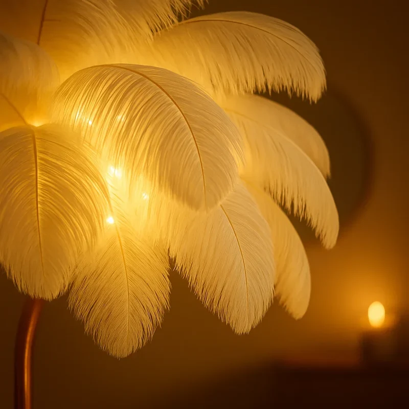 Plumora | LED Feder-Tischlampe mit warmem Licht
